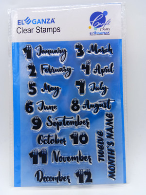 

ELEGANZA Clear Number & Month Rubber stamp craft Size 104 mm x 150 mm