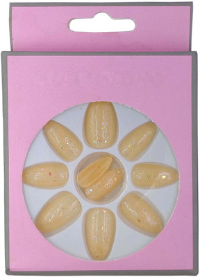 

One Personal Care Artificial nails with Studded Rhinestone Flakes UBB171-0 Moon Yellow(Pack of 12)