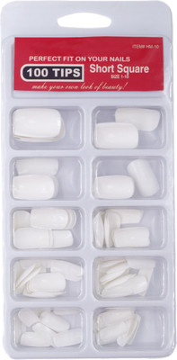 

One Personal Care Pack of 100 Squared Oval Artificial Tip Enhancements | Re-size-able | #DIY Milky White(Pack of 100)