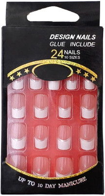 

One Personal Care Designer Nails (Glue Inclusive) UBB165-01 Milky Cream, White(Pack of 24)