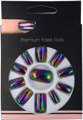 

One Personal Care Premium False Nails | Chrome Finish UBB172-06 Disco(Pack of 11)
