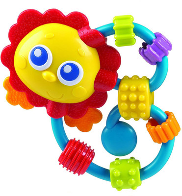 Playgro Curly Critters Lion Rattle(Multicolor)