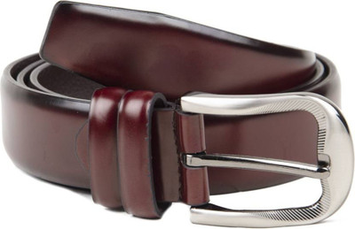 

Cyclone Men Casual Maroon Genuine Leather Belt, Red