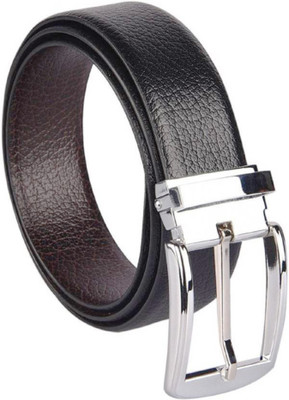 

Runsi Men Casual Black Artificial Leather Reversible Belt, Black;brown