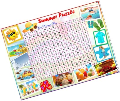 PartyStuff Summer Word Puzzle 1 - Word Search in Paper Games (12 Cards) Party & Fun Games Board Game