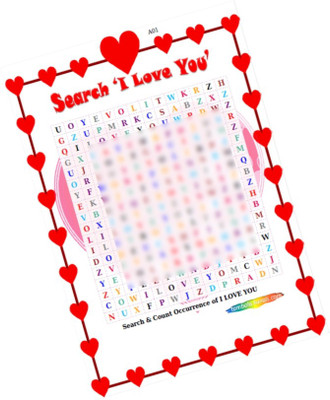 PartyStuff Search I Love You Word - Count Word Search in Paper Games (12 Cards) Word Games