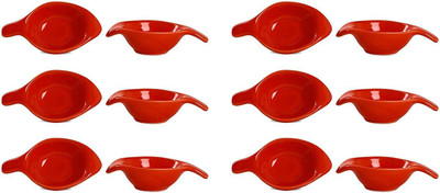 

caffeine Dip and Sauce Diva Serving Bowl in Red Glossy (Set of 12) Ceramic Bowl Set(Red, Pack of 12)