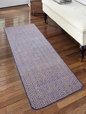 Saral Home Blue Cotton Runner(2 ft,  X 6 ft, Rectangle)