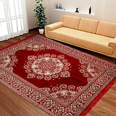 

ABhomedecor Maroon Chenille Carpet(135 cm X 215 cm)