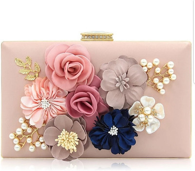 

Tooba Handicraft Party Pink Clutch