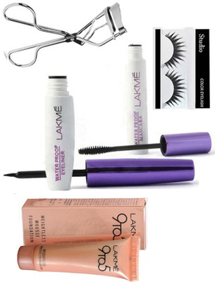 

studio Eyelashes With Lakme Liquid Eyeliner And Mascara,Mousse Foundation 6g. ,Eyelashes Curler(Set of 4)