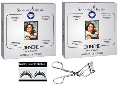 

Fancify Eyelashes With Eyelashes Curler and Shahnaz Hussain Diamond Facial Kit Pack of 2(Set of 4)