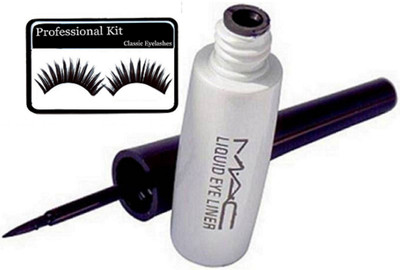 

PROFESSIONAL KIT eyelashes & mac long lasting liquid eyeliner(Set of 2)