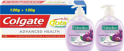 

Colgate Total Advance Health Toothpaste - 240 g and Palmolive Orchid and Milk Black Natural Hand Wash - 250 ml (Pack of 2)(Set of 2)