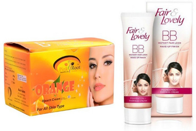 

Pink Root ORANGE BLEACH 250G WITH FAIR & LOVELY BB INSTANT FAIR LOOK CREAM 40G(Set of 2)