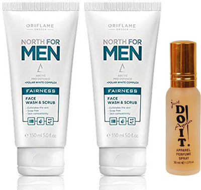 

Oriflame Sweden two North for Men Fairness Scrub & Face Wash (150 ml) with one do it perfume 30 ml(Set of 3)