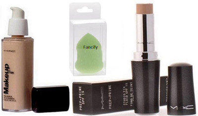 

Fancify Sponge Puff & Mac Makeup Prolongwear Foundation&Contour Stick Concealer(Set of 3)