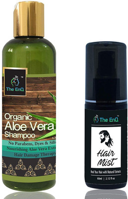 

The EnQ Organic Aloe Vera Shampoo, Paraben Free shampoo for dry & Oily Hair 200ml/6.76 fl.oz scalp and Hair Mist Spray, Natural Amla Extract Hair Mist – COMBO OF 2(Set of 2)