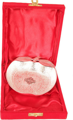 

IndianArtVilla S/P Apple Design ,Gift item Silver Plated Decorative Platter(Silver)