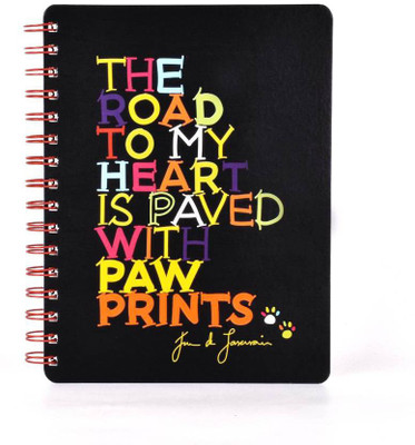 

Doodle Regular Notebook(Paw Prints Notebook Diary, Wiro Hardbound, 160 Single Ruled pages, 80 GSM, Gift for Friends, Birthday gift, Gift for Girlfriend, Multicolor)