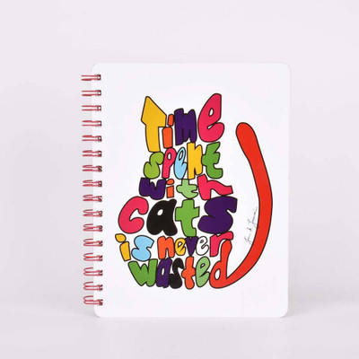 

Doodle Regular Notebook(Purrfect Notebook Diary, Wiro Hardbound, 160 Single Ruled pages, 80 GSM, Gift for Friends, Birthday gift, Gift for Girlfriend, Multicolor)