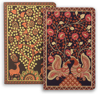 

Doodle A5 Diary(The Joy Of Writing Kalamkari Art Mahagony Set Of 2 Paper Diaries Notebooks, A5 Size, 100 Pages, 80 GSM, Multicolor, Pack of 2)