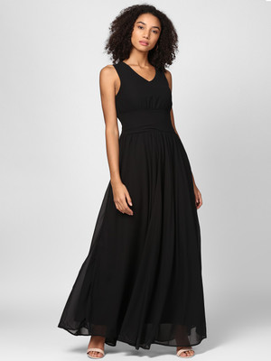 HARPA Women Maxi Black Full Length Dress