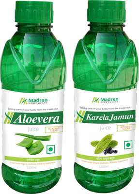 

Madren Healthcare Aloevera 1 Ltr & Karela Jamun Juice 1 Ltr(2 x 1000 ml)