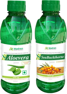 

Madren Healthcare Aloevera 1 Ltr & Sea Buckthorne Juice 500 ml(2 x 750 ml)