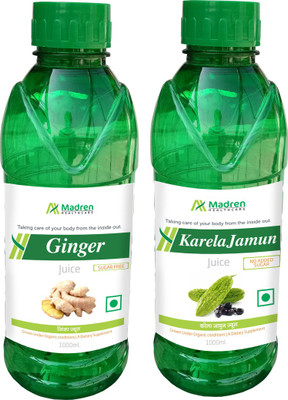 

Madren Healthcare Ginger 1 Ltr & Karela Jamun Juice 1 Ltr(2 x 1000 ml)