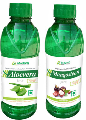 

Madren Healthcare Aloevera 1 Ltr & Mangosteen Juice 500 ml(2 x 750 ml)