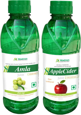 

Madren Healthcare Amla 1 Ltr & Apple Cider Vinegar 500ml(2 x 750 ml)