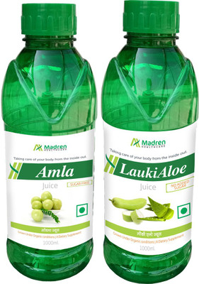 

Madren Healthcare Amla 1 Ltr & Lauki Aloe Juice 1 Ltr(2 x 1000 ml)