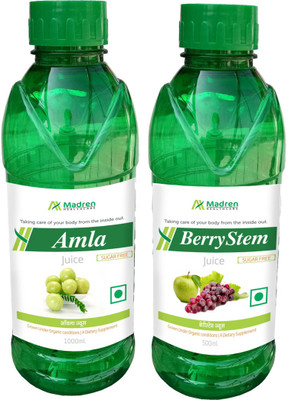 

Madren Healthcare Amla 1 Ltr & Berry Stem Juice 500 ml(2 x 750 ml)