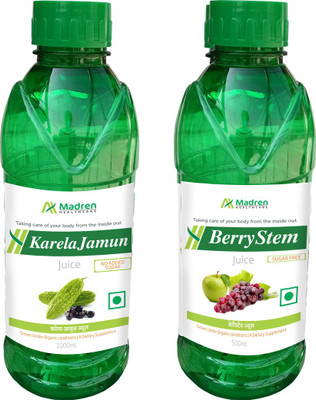 

Madren Healthcare Karela Jamun 1 Ltr & Berry Stem Juice 500 ml(2 x 750 ml)
