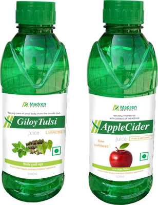 

Madren Healthcare Giloy Tulsi 1 Ltr & Apple Cider Vinegar 500ml(2 x 750 ml)