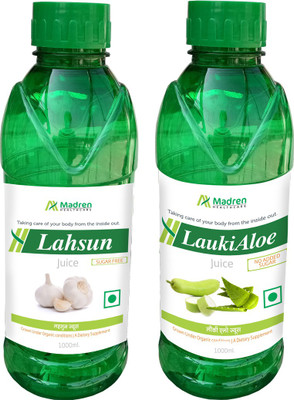 Madren Healthcare Lahsun 1 Ltr & Lauki Aloe Juice 1 Ltr(2 x 1000 ml)