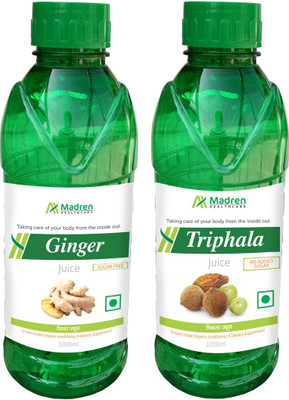 

Madren Healthcare Ginger 1 Ltr & Triphala Juice 1 Ltr(2 x 1000 ml)