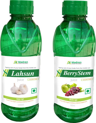 

Madren Healthcare Lahsun 1 Ltr & Berry Stem Juice 500 ml(2 x 750 ml)