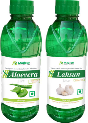 

Madren Healthcare Aloevera 1 Ltr & Lahsun Juice 1 Ltr(2 x 1000 ml)