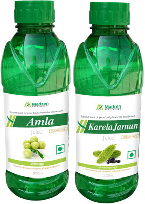 

Madren Healthcare Amla 1 Ltr & Karela Jamun Juice 1 Ltr(2 x 1000 ml)
