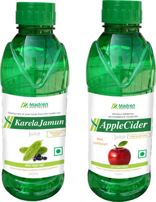 

Madren Healthcare Karela Jamun 1 Ltr & Apple Cider Vinegar 500ml(2 x 750 ml)