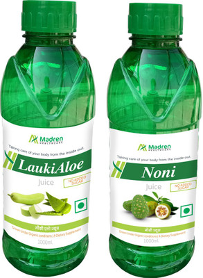 

Madren Healthcare Lauki Aloe 1 Ltr & Noni Juice 1 Ltr(2 x 1000 ml)