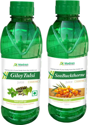 

Madren Healthcare Giloy Tulsi 1 Ltr & Sea Buckthorne Juice 500 ml(2 x 750 ml)