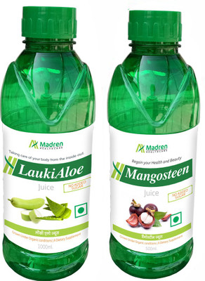 Madren Healthcare Lauki Aloe 1 Ltr & Mangosteen Juice 500 ml(2 x 750 ml)