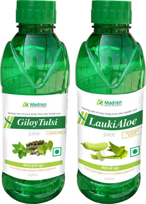 

Madren Healthcare Giloy Tulsi 1 Ltr & Lauki Aloe Juice 1 Ltr(2 x 1000 ml)
