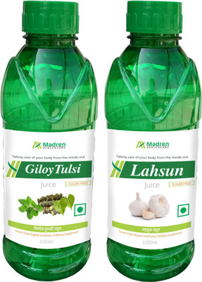 

Madren Healthcare Giloy Tulsi 1 Ltr & Lahsun Juice 1 Ltr(2 x 1000 ml)