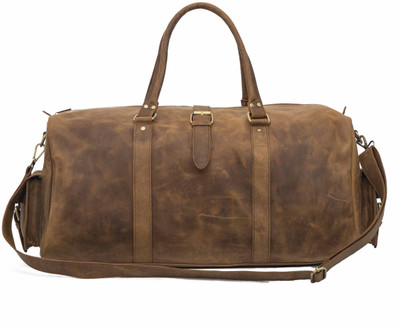 

sandcraft Leather duffel bag Travel Duffel Bag(Brown)