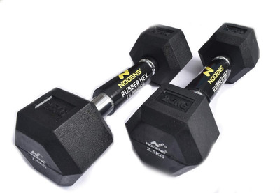 

NODENS Rubber Hex Dumbell Fixed Weight Dumbbell(2.5 kg)