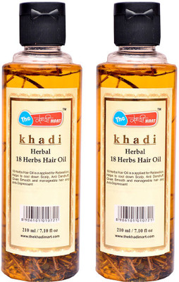 

The khadi mart 18 herbs hair oil pack off 2 Hair Oil(420 ml)